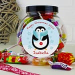 Personalised Felt Stitch Penguin Sweet Jar - ItJustGotPersonal.co.uk