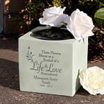 Personalised Life & Love Memorial Vase - ItJustGotPersonal.co.uk