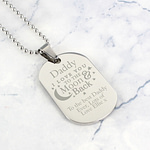 Personalised 'To The Moon & Back...' Stainless Steel Dog Tag Necklace - ItJustGotPersonal.co.uk