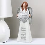 Personalised Forever In Our Hearts Memorial Angel Ornament - ItJustGotPersonal.co.uk