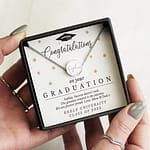 Personalised Graduation Sentiment Silver Tone Necklace and Box - ItJustGotPersonal.co.uk