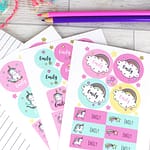 Personalised Baby Unicorn Sticker Set - ItJustGotPersonal.co.uk