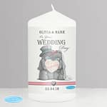 Personalised Me To You Wedding Couple Pillar Candle - ItJustGotPersonal.co.uk