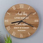 Personalised Free Text Wood Effect Clock - ItJustGotPersonal.co.uk