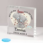 Personalised Me to You Love Heart Crystal Token - ItJustGotPersonal.co.uk