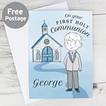 Personalised Boys First Holy Communion Card - ItJustGotPersonal.co.uk