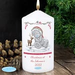 Personalised Me To You Reindeer Pillar Candle - ItJustGotPersonal.co.uk