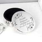 Personalised Black Swirl Round Trinket Box - ItJustGotPersonal.co.uk