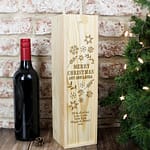 Personalised Christmas Frost Wooden Wine Bottle Box - ItJustGotPersonal.co.uk