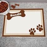 Personalised Brown Dotty Dog Pet Bowl Mat - ItJustGotPersonal.co.uk