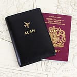 Personalised Gold Name Black Passport Holder - ItJustGotPersonal.co.uk
