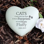 Personalised Cat Pawprints Heart Memorial - ItJustGotPersonal.co.uk