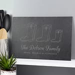 Personalised Welly Boot Family of Three Slate - ItJustGotPersonal.co.uk