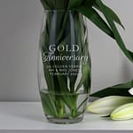 Personalised 'Gold Anniversary' Bullet Vase - ItJustGotPersonal.co.uk