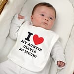 Personalised I HEART 0-3 Months Baby Bib - ItJustGotPersonal.co.uk