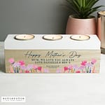 Personalised Wild Flower Triple Tealight Box - ItJustGotPersonal.co.uk