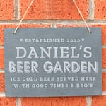 Personalised Beer Garden Hanging Large Slate Sign - ItJustGotPersonal.co.uk