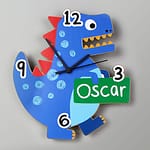 Personalised Dinosaur Shape Wooden Clock - ItJustGotPersonal.co.uk