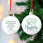 Personalised Couples Christmas Mittens Bauble - ItJustGotPersonal.co.uk
