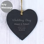 Personalised Classic Slate Heart Decoration - ItJustGotPersonal.co.uk