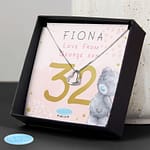 Personalised Me To You Sparkle & Shine Birthday Sentiment Silver Tone Necklace and Box - ItJustGotPersonal.co.uk