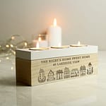 Personalised HOME Triple Tea Light Box - ItJustGotPersonal.co.uk