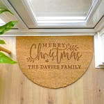 Personalised Christmas Half Moon Indoor Doormat - ItJustGotPersonal.co.uk