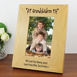 Personalised Oak Finish 6x4 Grandchildren Photo Frame - ItJustGotPersonal.co.uk