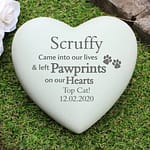 Personalised Pet Pawprints Heart Memorial - ItJustGotPersonal.co.uk