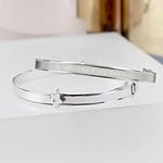 Personalised Eid Sterling Silver Childs Expanding Diamante Star Bracelet - ItJustGotPersonal.co.uk