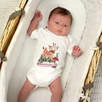 Personalised Festive Fawn 0-3 Months Baby Vest - ItJustGotPersonal.co.uk