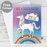 Personalised Unicorn Card - ItJustGotPersonal.co.uk
