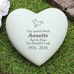 Personalised Dove Heart Memorial - ItJustGotPersonal.co.uk