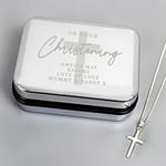 Personalised Christening Trinket Box & Cross Necklace Set - ItJustGotPersonal.co.uk