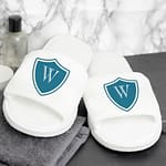 Personalised Mens shield Initial Velour Slippers - ItJustGotPersonal.co.uk