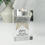 Personalised Angel Wings Memorial Glass Tealight Holder - ItJustGotPersonal.co.uk