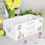 Personalised Easter Bunny White Wooden Crate - ItJustGotPersonal.co.uk