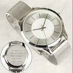 Personalised Silver with Mesh Style Strap Watch - ItJustGotPersonal.co.uk