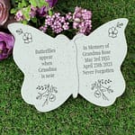 Personalised Floral Memorial Resin Butterfly - ItJustGotPersonal.co.uk