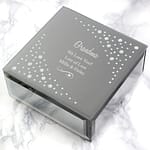 Personalised Any Message Swirls & Hearts Diamante Glass Trinket Box - ItJustGotPersonal.co.uk
