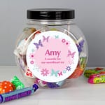 Personalised Butterfly Sweets Jar - ItJustGotPersonal.co.uk