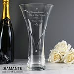 Personalised Large Hand Cut Little Hearts Diamante Vase - ItJustGotPersonal.co.uk