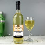 Personalised Happy Birthday White Wine - ItJustGotPersonal.co.uk