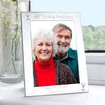 Personalised Silver 5x7 60th Wedding Anniversary Photo Frame - ItJustGotPersonal.co.uk