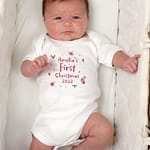 Personalised First Christmas 0-3 Months Baby Vest - ItJustGotPersonal.co.uk