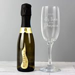 Personalised Its Time for Prosecco Flute & Mini Prosecco Set - ItJustGotPersonal.co.uk