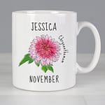Personalised November Birth Flower - Chrysanthemum Mug - ItJustGotPersonal.co.uk
