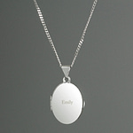 Personalised Sterling Silver Oval Locket Necklace - ItJustGotPersonal.co.uk