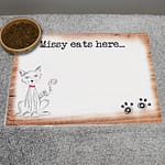 Personalised Scribble Cat Pet Bowl Mat - ItJustGotPersonal.co.uk