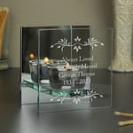 Personalised Sentiments Mirrored Glass Tea Light Candle Holder - ItJustGotPersonal.co.uk